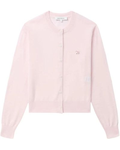 Maison Kitsuné Baby fox patch cardigan pullover - Pink