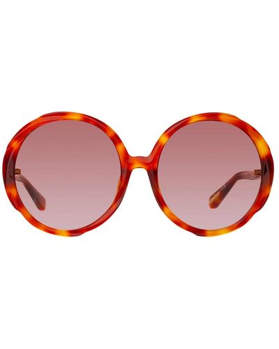 Linda Farrow Iconici occhiali da sole oversize - Rosso