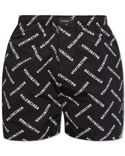 Balenciaga Shorts mit logo-muster - Schwarz