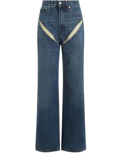 Y. Project Evergreen Vintage Blue Organic Cotton Cut Out Jeans
