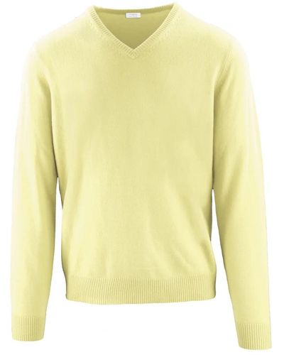 Malo Herbst/winter v-ausschnitt kaschmirwolle pullover - Gelb