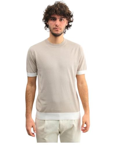 Paolo Pecora Seidenbaumwoll-rundhals-t-shirt - Weiß