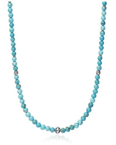 Nialaya Perlenkette mit türkis und silber - Blau