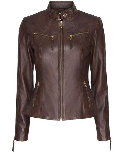 Btfcph Biker jacket leather 10245 - Marrone