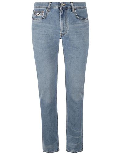 Versace Denim stretch jeans mit stone washing - Blau