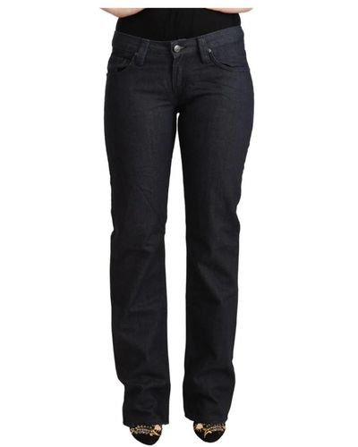 Exte Niedrige taille straight denim jeans - Schwarz