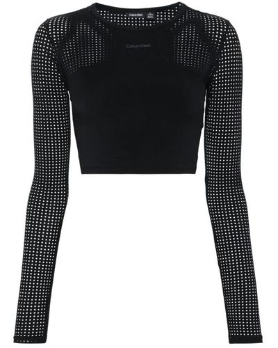 Calvin Klein Sudadera deportiva negra con detalles de logotipo - Negro