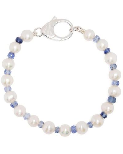Hatton Labs Navy blue pearl sterling silber armband - Mettallic