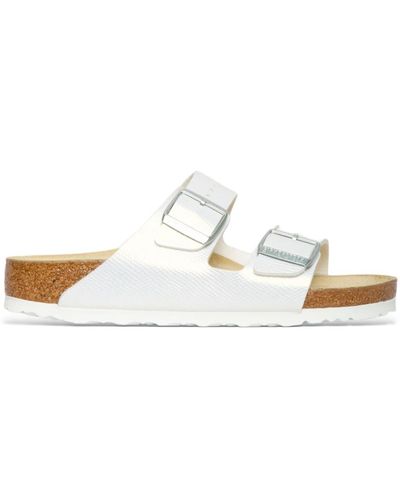 Birkenstock Weiße glänzende sandalen