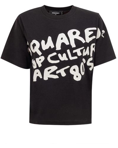 DSquared² Retro schwarzes t-shirt 80er stil