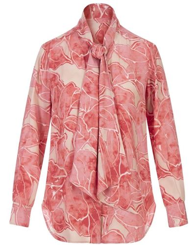 Kiton Camisa de seda con estampado floral - Rosa