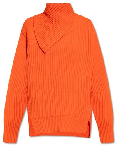 Jil Sander Suéter de cuello alto de lana - Naranja