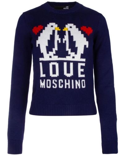 Love Moschino Long Sleeve Tops - Blue