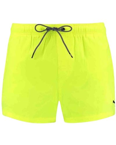 PUMA Gelber fluoreszierender bedruckter beinschwimmanzug