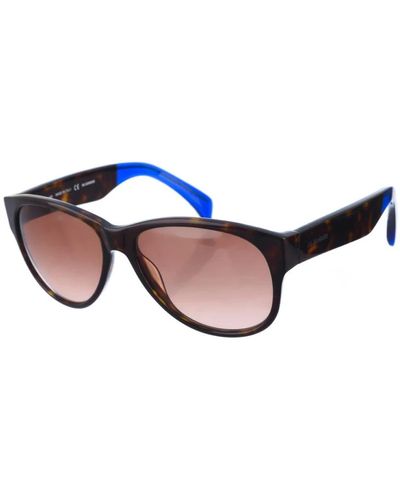 Jil Sander Ovalförmige sonnenbrille aus azetat mit havana-blauem rahmen