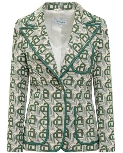 Casablancabrand Elegante blazerjacke mit juwelenknöpfen - Grün