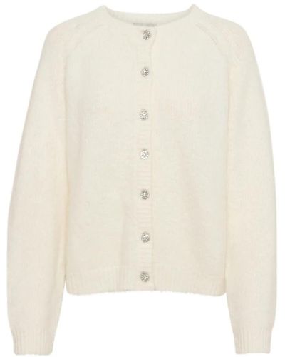 My Essential Wardrobe Cárdigan de punto femenino con botones - Blanco
