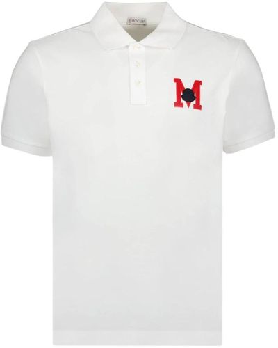 Moncler Klassisches logo polo shirt - Weiß