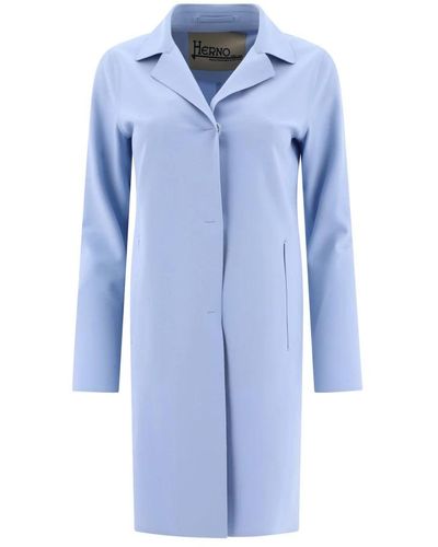 Herno Single-Breasted Coats - Blue