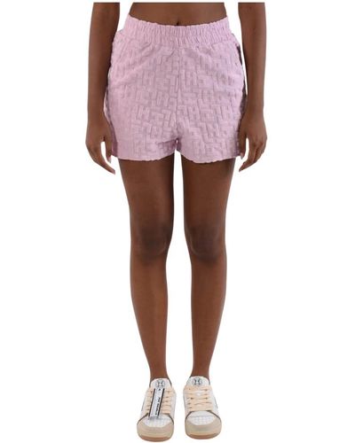 hinnominate Shorts in cotone con logo in rilievo - Rosa
