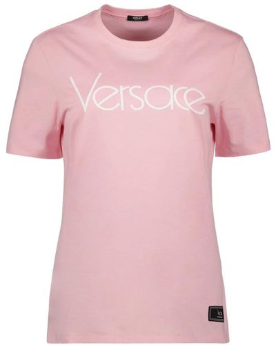Versace 1978 re-edition t-shirt,organische baumwolle logo t-shirt 1978 - Pink