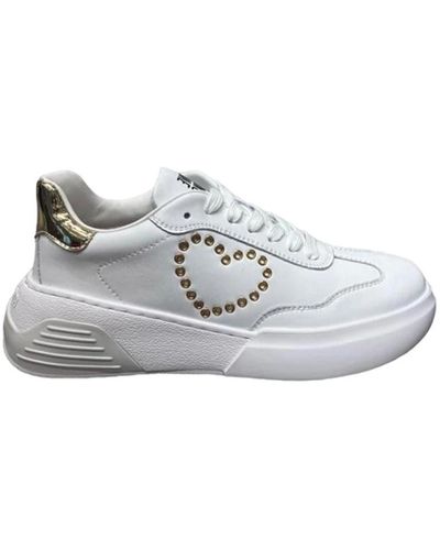 Moschino Sneakers casual bianche in materiale sintetico per donna - Grigio