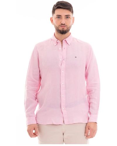 Tommy Hilfiger Pigmentgefärbtes regular fit hemd - Pink