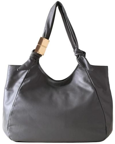 Borbonese Domino shopper large - nappa handbag - Nero