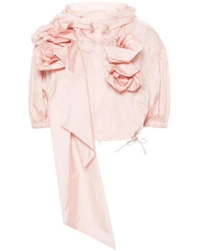 Simone Rocha Giacca con cappuccio rosa floreale