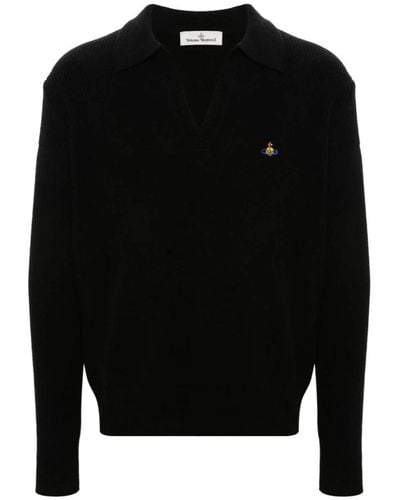 Vivienne Westwood V-Neck Knitwear - Black