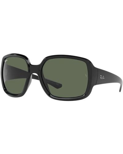 Ray-Ban Powderhorn sonnenbrille grüne linse schwarzer rahmen