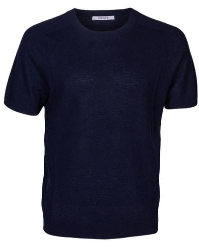 Kangra T-shirt da . modello slim fit girocollo in filo punto milano. realizzata in cotone.made in italy - Blu