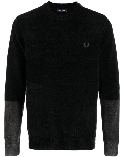 Fred Perry Colorblock chenille pullover - Schwarz