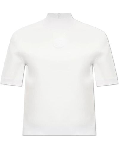 Tory Burch Top con logo - Bianco