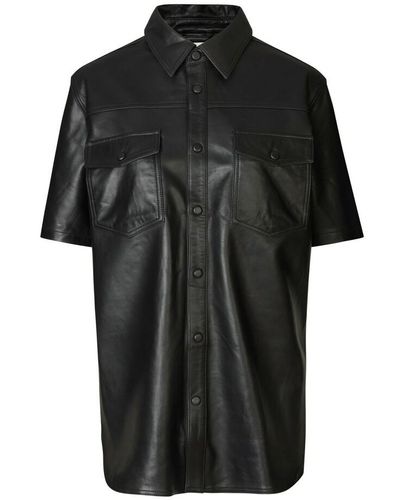 Just Female Keen leather shirt - Noir