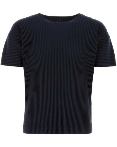 Issey Miyake Mitternachtsblaues polyester-t-shirt - Schwarz