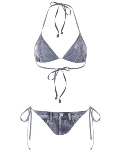 Acne Studios Set bikini effetto denim - Bianco