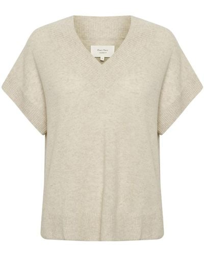 Part Two V-Neck Knitwear - Natural