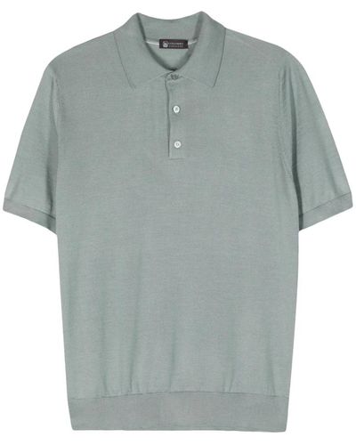Colombo Polo shirt in cashmere e seta - Blu