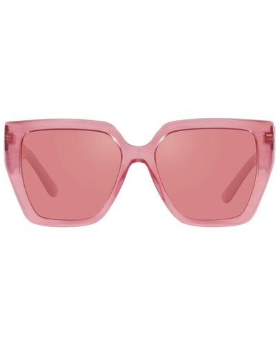 Dolce & Gabbana Quadratische oversize-sonnenbrille mit metall-logo - Pink