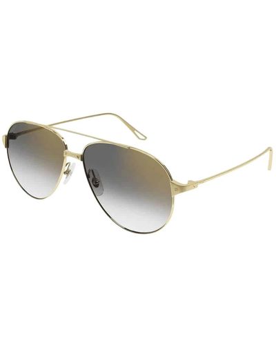 Cartier Gray Gold Flash Pilot Sunglasses - Metallic