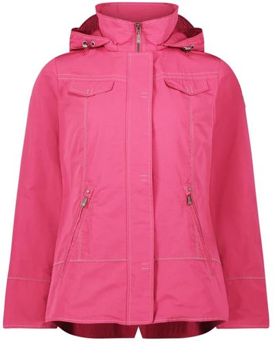 GIL BRET Gepolsterte kapuzenjacke mit nieten,sportlich-feminine jacke mit abnehmbarer kapuze - Pink