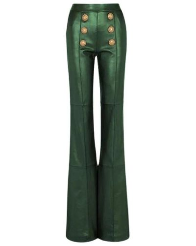 Balmain Trousers > wide trousers - Vert