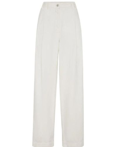Brunello Cucinelli Wide Trousers - White