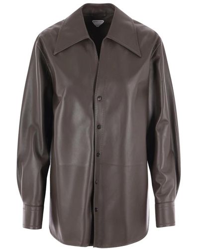 Bottega Veneta Jackets > leather jackets - Gris