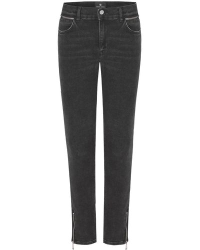 Anine Bing Schwarze jeans mit reißverschlusstaschen - Grau