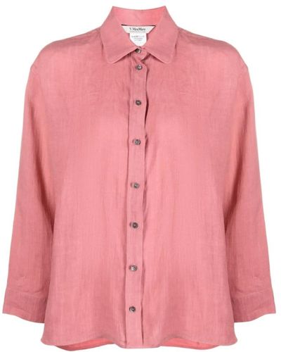 Max Mara Flamingo pink linen shirt