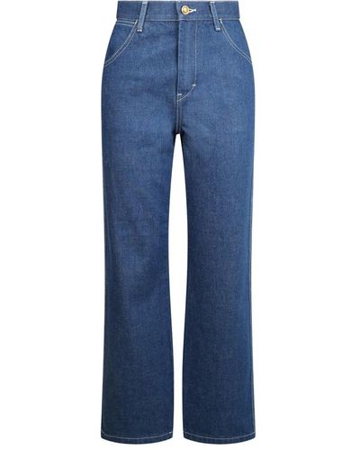 Tory Burch Jeans acampanados de talle alto y corte cropped - Azul