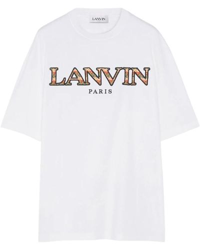 Lanvin Weißes curb t-shirt jersey baumwolle logo