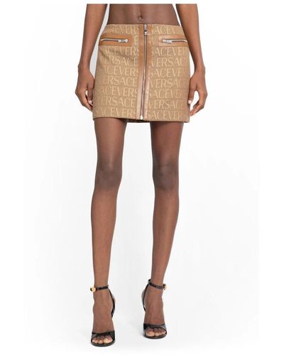 Versace Falda mini marrón all over - Neutro